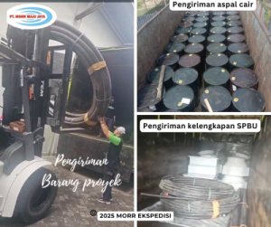 truk berisi muatan bahan proyek